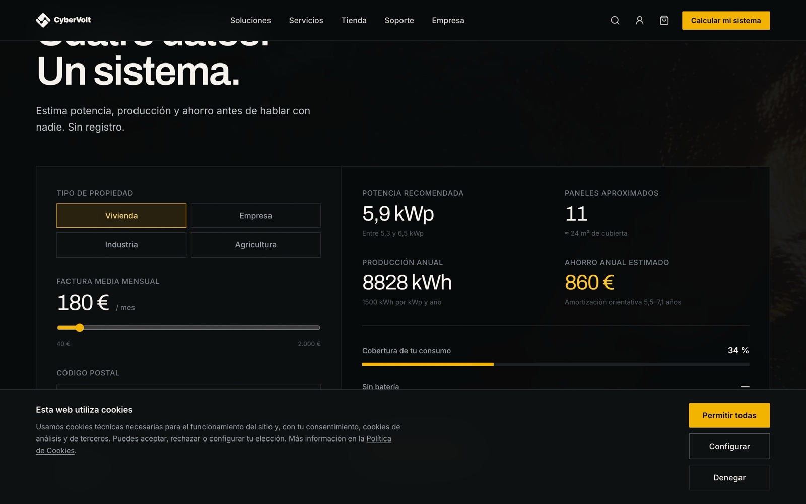 CyberVolt España — фрагмент інтерфейсу